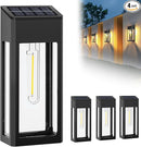 GOODFOEVER Solar Outdoor Lights Waterproof, 4 Pack Fence Lights Solar Powered with LED Bulbs, Metal Wall Lights for Garden Porch Patio Yard and Garage, Aluminum and Glass Shade (Wall Light 4 Pack) by GreenHaven Gardens