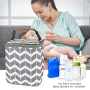 BreastMilk Cooler Bag with Ice Pack Fits 4 Baby Bottles Up to 9 Ounce, Large Baby Bottle Bag Fits for Nursing Mom Daycare by TinyTreasures Baby Boutique