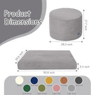 COMAX Kids Bean Bag Chair Turn into Beanbag Bed, Toddler Bean Chair Corduroy for Girl Boy Sleeping, Lazy Children Bean Bags with Filler, Convertible Child Floor Mattress, Light Grey by TinyTreasures Baby Boutique