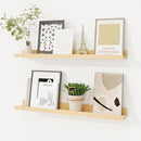 Picture Ledge Shelf, Solid Pine Wood Floating Shelves Set of 2, 24 Inches Nursery Book Shelves for Toys Storage, Kids Bookshelf Wall Mounted for Living Room Decor Photo Frames, Unfinished Natural by TinyTreasures Baby Boutique