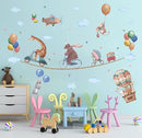 TOARTi Jungle & Woodland Animals Wall Decals - Hot Air Balloon & Elephant Giraffe Rabbit Wall Art Stickers for Baby & Kids Room Decoration by TinyTreasures Baby Boutique