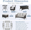 Wicker Patio Furniture Sets - 13 Piece Outdoor Rattan Furniture Conversation Sets with 4 Swivel Rocker Chairs, 2 Rattan Sofas, Wicker Ottomans and Coffee Table, Brown/Beige by GreenHaven Gardens