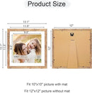 12x12 Picture Frame Set of 4, 12 x 12 Wood Photo Frames with Mat for 10x10 or 30x30cm Diamond Painting Art, Wooden Frame with Real Glass Cover for Wall and Tabletop Display,Brown by CozyNest Decor