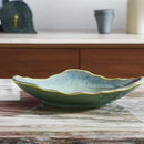 Ceramic Decorative Dish, 12'' Large Green Decorative Bowl, Versatile Centerpiece Decor, Key Bowl, Gift Decor Tray for Entryway Table Living Room Dining (12'' Dish) by CozyNest Decor