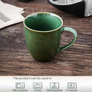 vicrays Coffee Mug Set, 12 Ounce, Set of 6, Ceramic Mug for Men, Women, Unique Glazed Mugs with Handle for Coffee, Tea, Milk, Cocoa, Cereal(Green) by CozyNest Decor