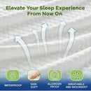 Premium Tencel Queen Mattress Protector in White, Natural and Skin Soft, Enjoy Our Waterproof Mattress Cover Fitted with A Deep Pocket, Hypoallergenic, Breathable, Noiseless and Absorbent by TinyTreasures Baby Boutique