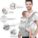Baby Carrier with Hip Seat,Ergonomic M Position 6in1 Baby Carrier Newborn to Toddler,Head Support and Breathable Mesh Newborn Carrier,Adjustable Baby Holder Carrier for Dad&Mom-Grey by TinyTreasures Baby Boutique