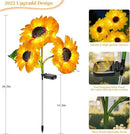 Outdoor Solar Garden Stake Lights,Upgraded LED Solar Powered Light with 3 Sunflower, Waterproof Solar Decorative Lights for Garden, Patio, Backyard (1 Pack 3 Flower) by CozyNest Decor