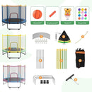 Kids Trampoline with Safety Net – 440lbs Capacity, Upgraded Rust-Proof Ring Legs, Adjustable Gymnastics Bar & Toys – Indoor Outdoor Toddler Trampoline for Boys & Girls Ages 1-8 by TinyTreasures Baby Boutique