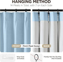 Joydeco 100% Blackout Pleated Curtains, Linen Window Curtains 2 Panel Sets 108 inches Long, Thermal Insulated Darkening Drapes for Bedroom(Chambray Blue,40'' Wx108'' L) by CozyNest Decor