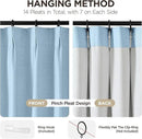Joydeco Pleated Curtains for Living Room Bedroom, Linen Drapes 90 inch Length 2 Panels Set, Blackout Thermal Insulated Curtain(Chambray Blue,40'' Wx90'' L) by CozyNest Decor