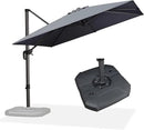 PURPLE LEAF 9 Feet Patio Umbrella with Base Outdoor Cantilever Square Umbrella Aluminum Offset Umbrella with 360-degree Rotation for Garden Deck Pool Patio, Grey by GreenHaven Gardens