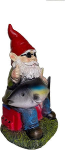 Fishing Gnome with Tuna Fish,Fishing Garden Gnomes Outdoor,Funny Garden Gnome 9“，Fishing Gnomes Decorations for Yard (Fishing Gnome) by CozyNest Decor