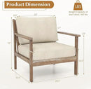 Giantex Mid Century Modern Accent Chair, Wooden Arm Chair w/Solid Wood Frame, Removable Seat Cushion & Pillow, Vintage Comfy Reading Chair for Living Room, Bedroom, Study by CozyNest Decor
