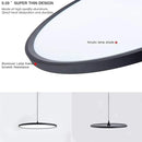 MADEM Modern LED Pendant Light 23.6'' Disc Chandelier Hanging Lighting Fixture with Acrylic Shape Dimmable Office Chandelier 6000K for Office Room Football Bedroom Decor Kitchen Island, Black by CozyNest Decor