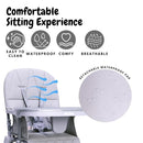 Foldable Baby High Chair with Easy Clean Double-Layer Tray, Adjustable Foot Rest, Safety First 5 Point Harness, Compact Space Saver Baby Feeding Chair Portable for Travel by TinyTreasures Baby Boutique