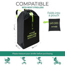 reperkid Large Stroller Bag for Airplane Travel, Black & Green, 47" H x 24" W x 15" D, Fits Most Large, Single, Double, Jogging Strollers – Premium Waterproof Cover, Adjustable Shoulder Straps by TinyTreasures Baby Boutique