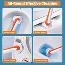 JEHONN Disposable Toilet Bowl Cleaner Wand with 40 Cleaner Refills, Wall Mounted Long Handle Compact Bathroom Scrub Brush Holder Set for Sink Bathtub Wash Basin Mop Pool (Orange) by CozyNest Decor