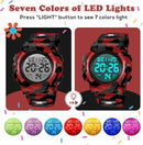 Kids Watch,Boys Watch for 3-15 Year Old Boys,Digital Sport Outdoor Multifunctional Chronograph LED 50 M Waterproof Alarm Calendar Analog Watch for Children with Silicone Band,Kids Gift by TinyTreasures Baby Boutique