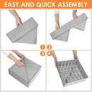 6 Pack Sock Underwear Drawer Organizer Dividers, 58 Cell Foldable Fabric Dresser Closet Organizers and Storage Bins for Clothing, Baby Clothes, Bra, Panty, Scarf, Ties (Grey) by CozyNest Decor