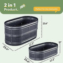 KING BIRD Raised Garden Bed Kit 2025 Upgraded Modular DIY Galvanized Planter Garden Box Outdoor for Gardening, Vegetables, Flowers, Elegant Roman Column Design, 47x24x24 in, Dark Grey by GreenHaven Gardens