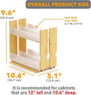 SpaceAid Bamboo Pull Out Spice Rack Organizer for Cabinet, Heavy Duty Slide Out Seasoning Kitchen Pantry Sliding Vertical Organization, 5.1" Wide, 2 Drawers(2" Wide), 2-Tier, Natural by CozyNest Decor