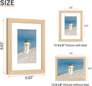 upsimples 6x8 Picture Frame, Natural Solid Wooden Picture Frames, Display 4x6 with Mat or 6 x 8 Without Mat, Wall or Tabletop, 1 Pack, Natural by CozyNest Decor