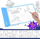 IMAGE Light Up Tracing Pad Blue Drawing Tablet Coloring Board for Kids Children Gift for Boys Girls (Includes 10 Traceable Sheets and Two Clips) by TinyTreasures Baby Boutique