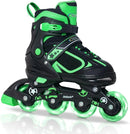 Nattork Blade Roller Skates for Boys with Light Up Wheel, Outdoor & Indoor Illuminating Black Inline Skates for Boys Little Kids Toddler Ages 5-8 4 5 6, Beginners by TinyTreasures Baby Boutique