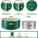 17" Tall Round Outdoor Garden Raised Garden Bed Kits- 0.8MM Thick Metal Raised Planter Bed/Ground Planter Box for Variety of Flowers,Herbs,Vegetables (Dark Green, 40 inches Diameter)