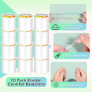 PAXCOO 12 Rolls Elastic String for Bracelets, Stretch Magic Elastic String Bead Cord Jewelry Thread for Bracelet, Necklaces, Clay Beads, Pony Beads (White) by TinyTreasures Baby Boutique