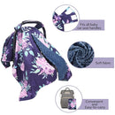 TANOFAR Car Seat Cover Baby, Carseat Covers Baby Boy Girl, Peekaboo Opening Infant Car Seat Cover for Winter, Warm & Cozy, Purple Floral by TinyTreasures Baby Boutique