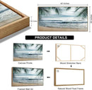 Framed Tropical Beach Wall Art - Ocean Waves Canvas Pictures Coastal Blue Sky and Sea Print Seaside Palm Tree Leaves Scene Painting Artwork Living Room Bedroom Office Home Decor 20" x 40" by CozyNest Decor