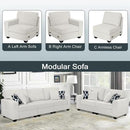 L Lengend Vansen Modular Sectional Sofa U Shaped Couch with Ottoman Modern Reversible Corner Sectional Couch for Living Room (Cream, 2+3) by CozyNest Decor