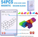 WorWoder Kids Magnetic Building Blocks Magic Magnetic 3D Puzzle Cubes, Set of 7 Multi Shapes Magnetic Blocks with 54 Guide Cards, Intelligence Developing and Stress Relief Fidget Toys for Kids (Blue) by TinyTreasures Baby Boutique