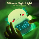 Axolotl Alarm Clock with Night Light for Kids, 7 RGB Color Cute Alarm Clocks for Bedrooms Ok to Wake Clocks, Silicone Animal Tabletop Lamp for Teen Girls Boys, Green by TinyTreasures Baby Boutique