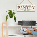 Pantry Sign Wall Decor, Pantry Wall Art with Plant Print, Rustic Farmhouse Wall Hanging Plaque Home Kitchen Decorative Pantry, 4.7 x 13.7 inches by CozyNest Decor