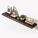 Axeman 40 inch Floating Shelves for Wall - 8'' D Live Edge Rustic Solid Elm Wood Floating Shelves Wall Mounted, Wall Shelves with Invisible Bracket for Living Room Bedroom Kitchen, Set of 1 Walnut by CozyNest Decor