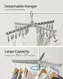 SONGMICS 2-Tier Clothes Drying Rack, 72-Inch Folding Laundry Drying Rack with 3 Rotatable Arms for Hangers, 24 Clips, Stainless Steel, for 27 Pieces of Clothes, Gray and White ULLR512G01 by TinyTreasures Baby Boutique
