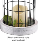 PHOSPHOR Rustic Farmhouse Decor Lantern Set of 2 Modern Farmhouse Decorative Indoor for Kitchen Fireplace Centerpiece Table Dinning Living Room by CozyNest Decor