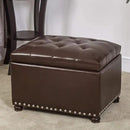 24'' Leather Storage Ottoman Rectangular Foot Rest Stool with Nailhead Trim for Bedroom Living Room(Dark Brown) by CozyNest Decor