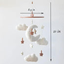 Cloud Moon Crib Mobile Cloud Baby Mobile for Crib Neutral Boho Clouds and Stars Moon Mobile Boucle Mobile, coffee 3 by CozyNest Decor