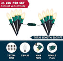 Joiedomi 30.75FT C9 Christmas Pathway Stake Lights 24 LED Jumbo Bulbs, Warm White Outdoor Walkway Decor with Green Wire Connectable for Holiday Commercial Xmas Yard Garden Lawn by GreenHaven Gardens