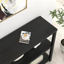 FOLUBAN Entryway Table, Modern Sofa Console Table with 3 Tier Storage Shelf for Living Room Hallway Foyer, Industrial Black Oak by CozyNest Decor