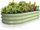 Kesfitt Raised Garden Bed Kit,Outdoor Galvanized Planter Raised Boxes with Safety Edging and Gloves,Large Metal Raised Garden Beds for Gardening Vegetables,Fruits,Flower(4x2x1FT) by GreenHaven Gardens