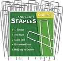 Landscape Staples 10 Inch 120 Pack, Garden Stakes Galvanized Garden Staples 11 Gauge, Plant Cover Stakes for Lawn Weed Barrier by CozyNest Decor