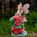 Solar Garden Outdoor Statues Cute Flower Fairy with 7 LED Solar Figurine for Lawn,Patio, Balcony, Yard Unique Housewarming Gift, for Woman, Mom, Grandma by CozyNest Decor
