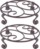 Yimobra 2 Pack Plant Stand for Flower Pot Heavy Duty Potted Holder Indoor Outdoor Metal Rustproof Iron Garden Container Round Supports Rack for Planter Bronze, Brown,10.2 Inches by GreenHaven Gardens
