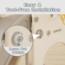 YUFU 5 in 1 Toddler Slide, Kids Slide with Climber, Basketball Hoop and Ball, Outdoor Indoor Playset for Toddlers Age 1-3 (Beige+Gray) by TinyTreasures Baby Boutique
