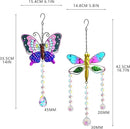 YU FENG Set 2 Suncatchers with Crystals,Stained Glass Butterfly Dragonfly Sun Catchers Window Garden Hanging Decoration Ornament,Prism Rainbow Maker Pendant by GreenHaven Gardens